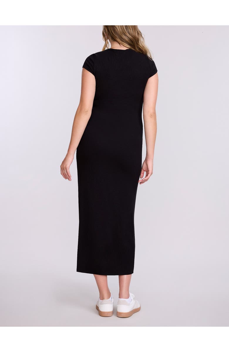 MOTHERHOOD MATERNITY Short Sleeve Henley Bodycon Maxi Dress, Alternate, color, Black