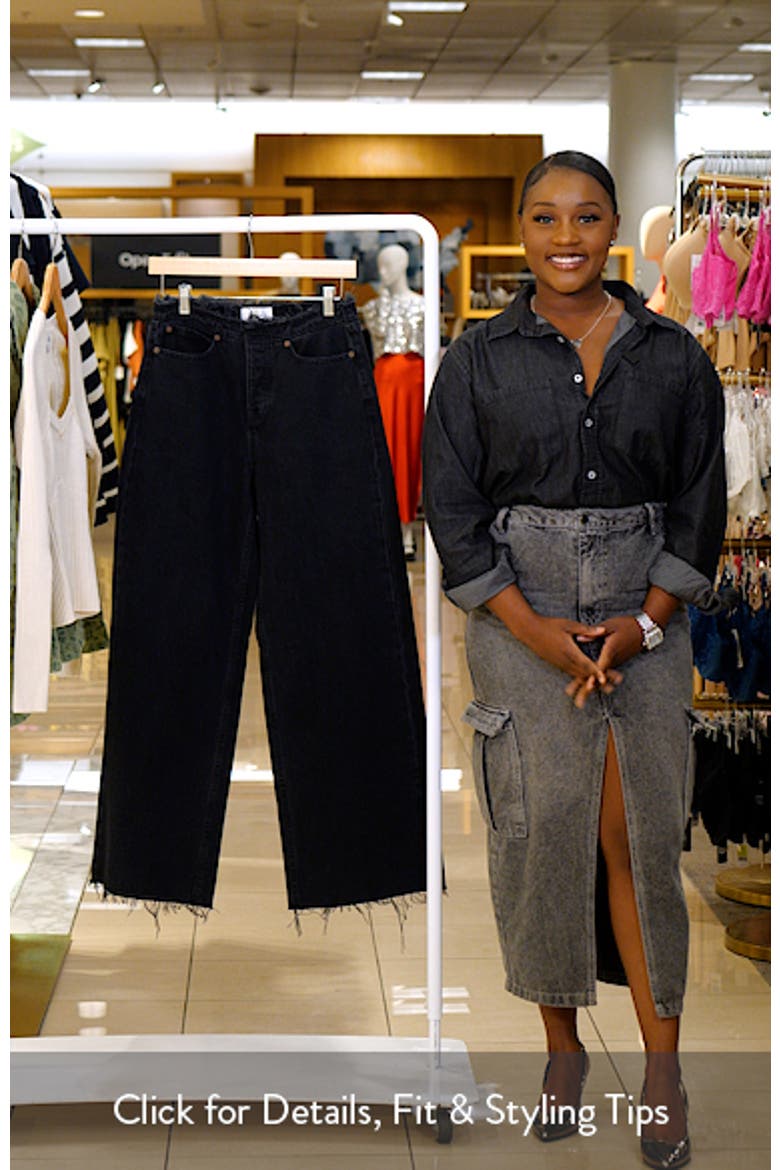 Le Distressed Nonstretch Low Rise Wide Leg Cutoff Jeans video