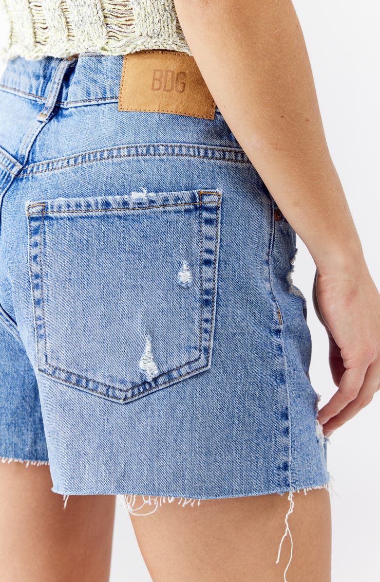 BDG Urban Outfitters Low Rise Raw Hem A-Line Denim Shorts, Alternate, color,