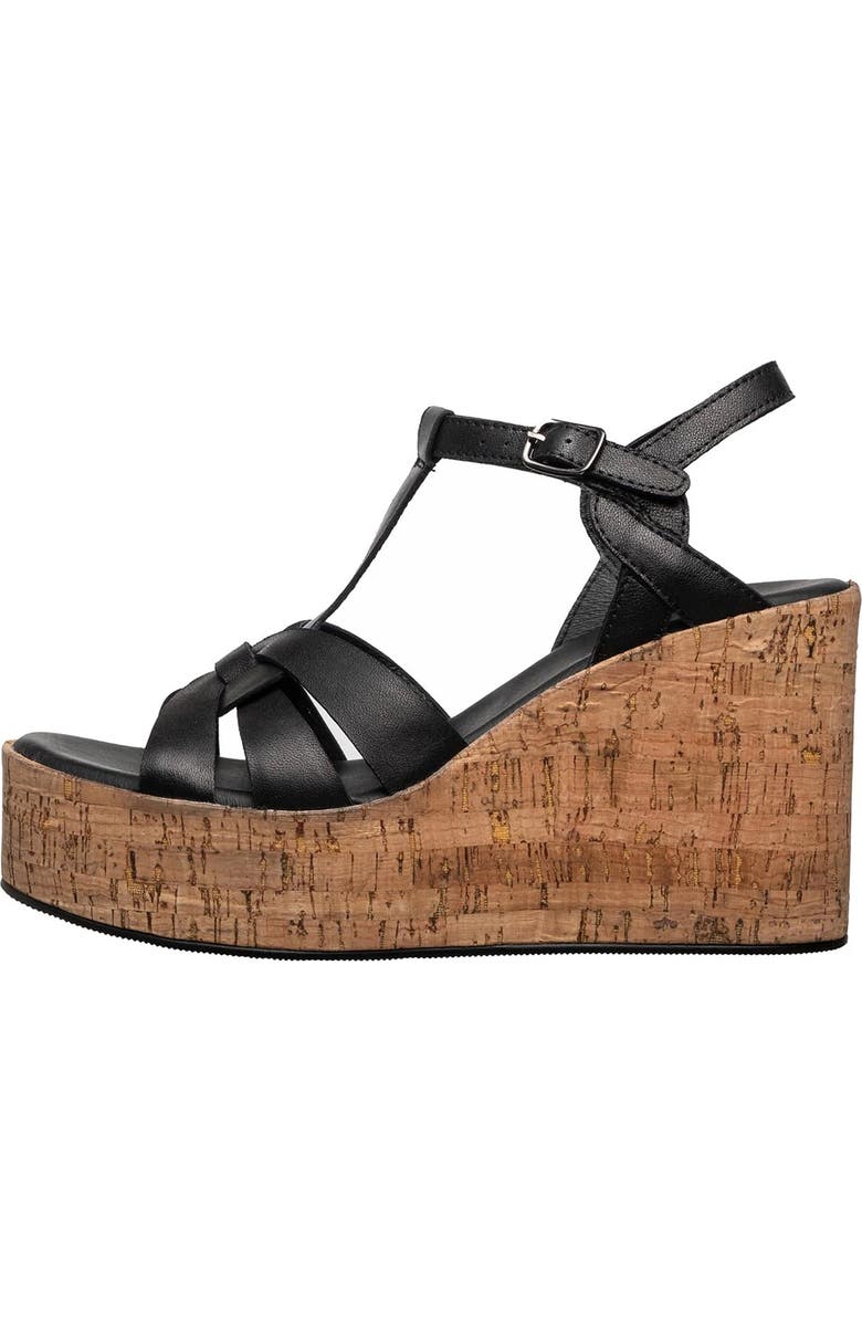 ANTELOPE Abana T-Strap Platform Wedge Sandal, Alternate, color, Black