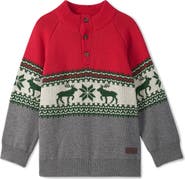 Hatley Kids' Holiday Elk Cotton Sweater