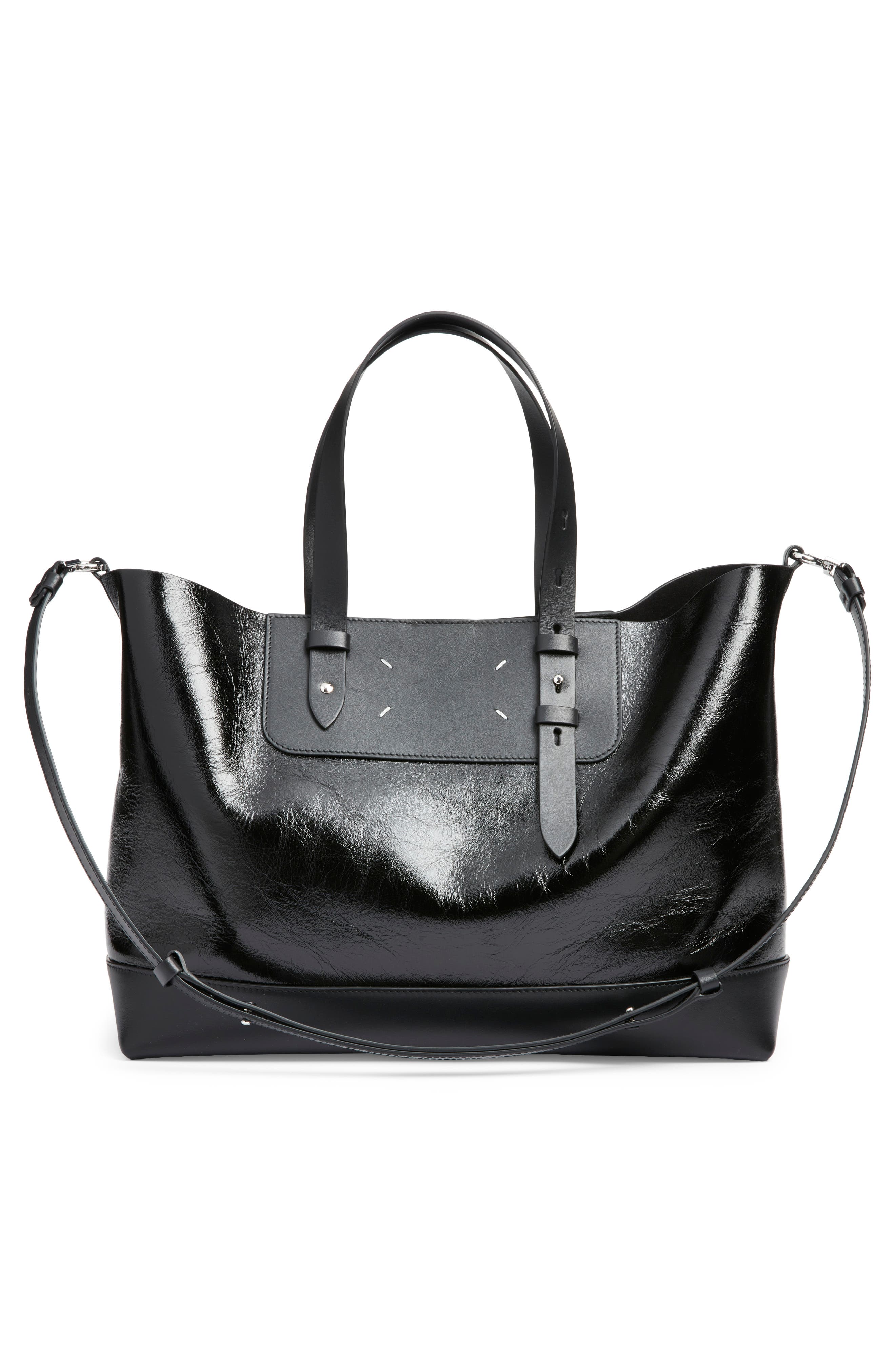 Maison Margiela Medium Horizontal Shopper, Alternate, color, Black/ Black