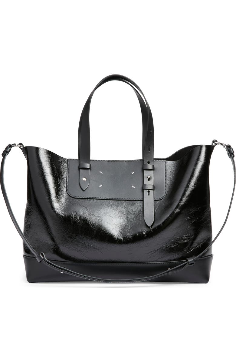 Maison Margiela Medium Horizontal Shopper, Alternate, color, Black/ Black