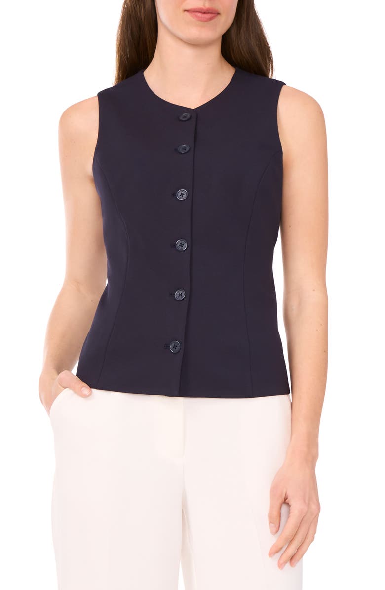 Halogen<sup>®</sup> Button-Up Vest, Main, color, Navy Depths