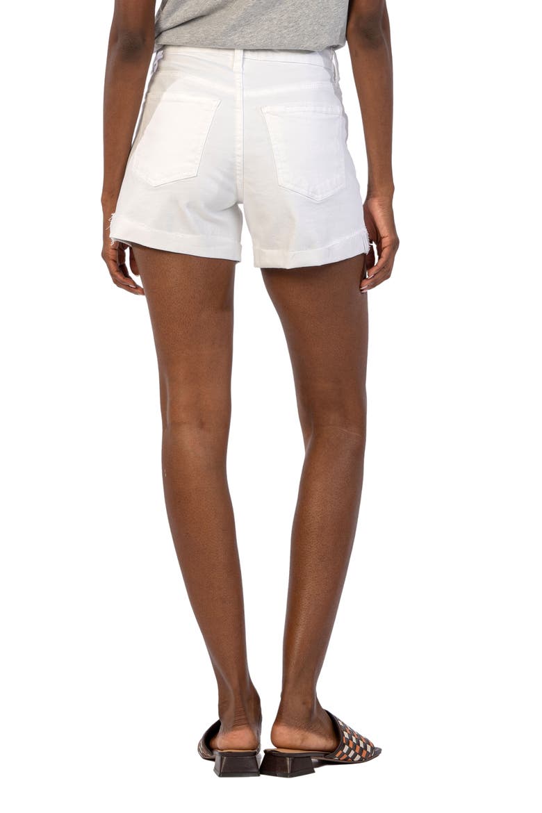 Jane High Waist Cuff Denim Shorts, Alternate, color, OPTIC WHITE