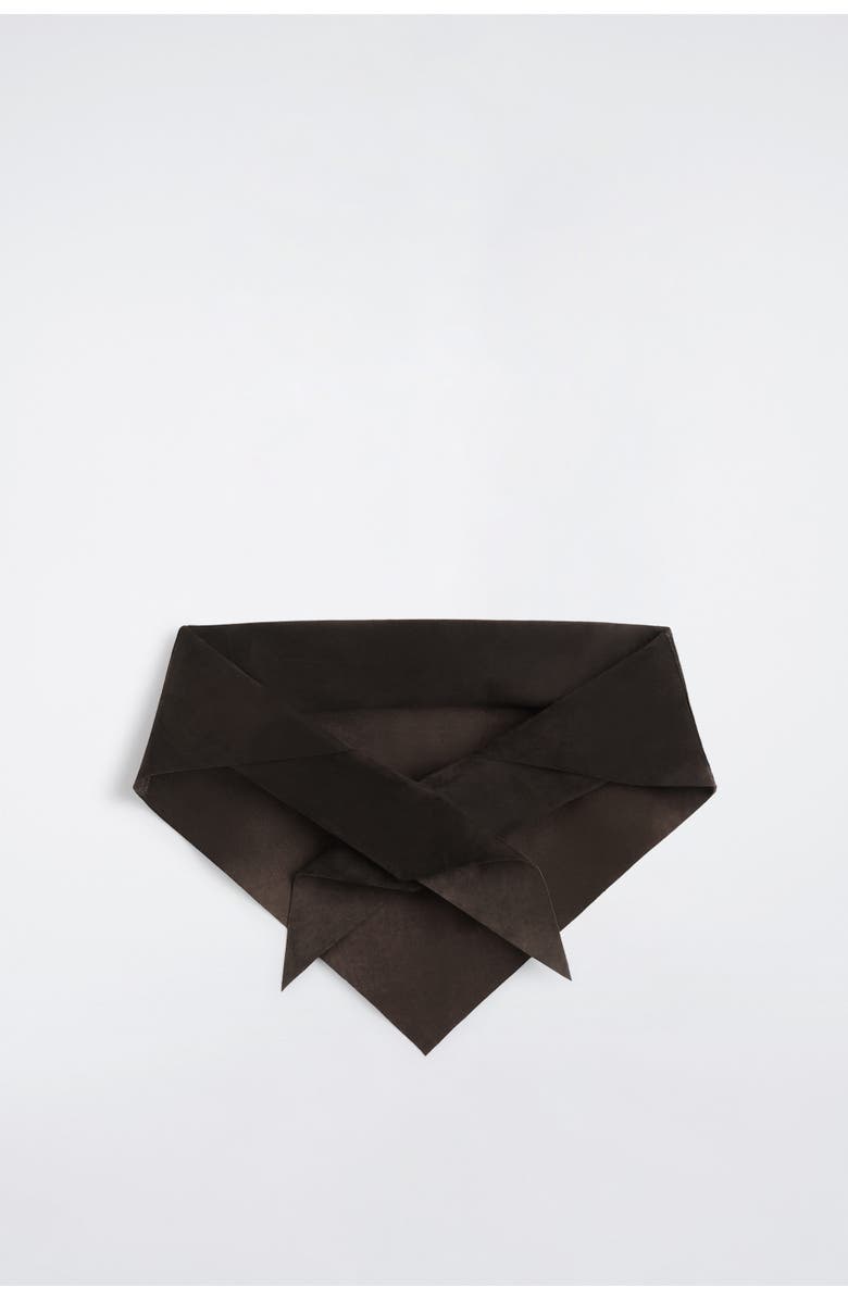 COS Suede Triangle Scarf, Alternate, color, Dark Brown