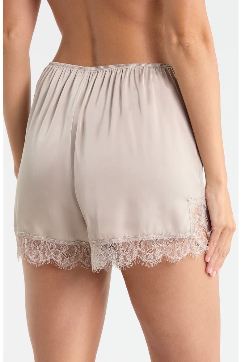 Scalloped Lace Trim Satin Tap Shorts, Alternate, color, BEIGE STRING