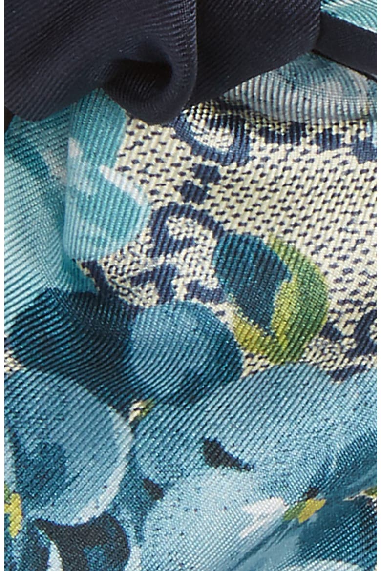 GG Blooms Skinny Scarf, Alternate, color, 4069 MID.NIGHT BL/ SKY BLU