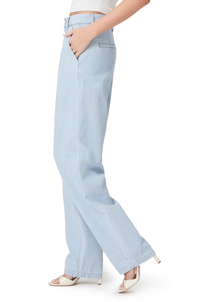 PAIGE The Nines Collection Bella Pleated High Waist Wide Leg Trouser Jeans, Alternate, color, Beaumont