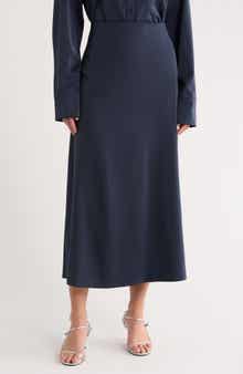 Splendid Satin Midi Skirt