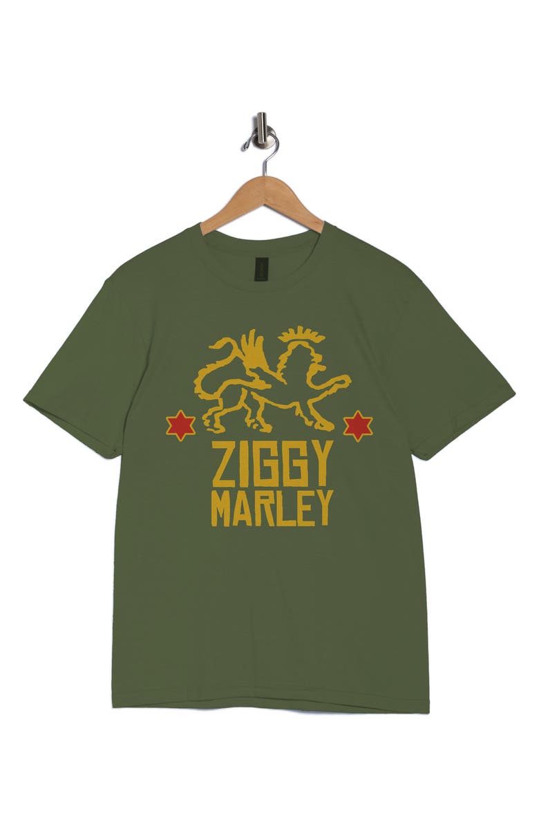 Monster Digital Ziggy Marley Red Star Lion Graphic T-Shirt, Alternate, color, Military Green