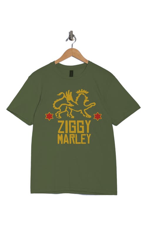 Monster Digital Ziggy Marley Red Star Lion Graphic T-shirt In Green