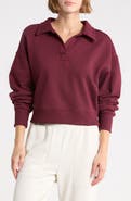 90 DEGREE BY REFLEX Silicon Fleece Portland Johnny Collar Sweatshirt