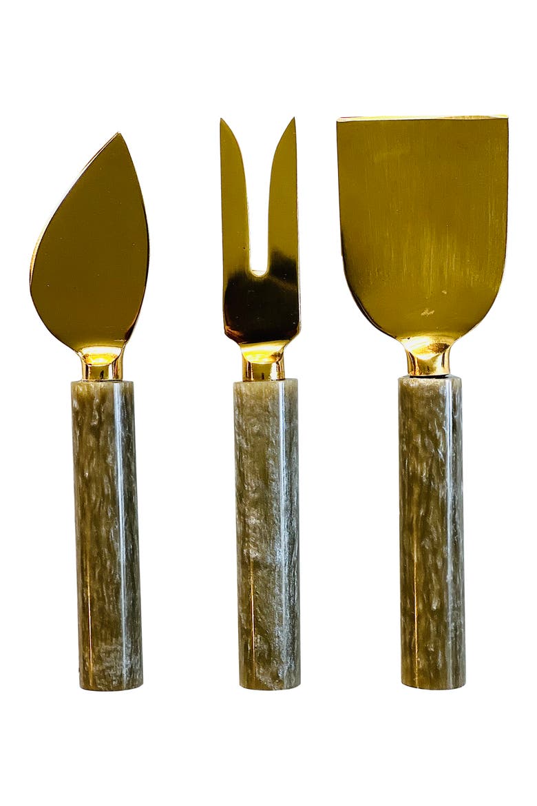 3-Piece Cheese Serving Set, Main, color, BROWN