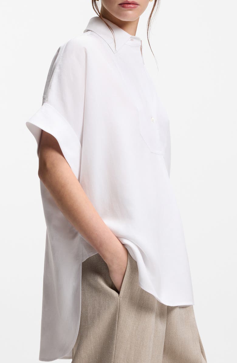 BOSS Baxana Oversize Shirt, Alternate, color, Bright White