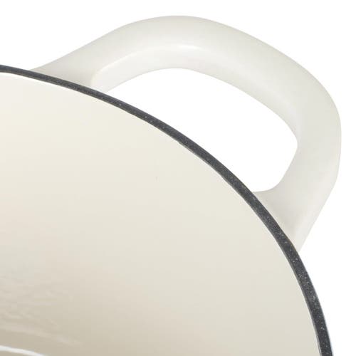 Crock-pot Crockpot 7 Quart Oval Enameled Cast Iron Dutch Oven In White