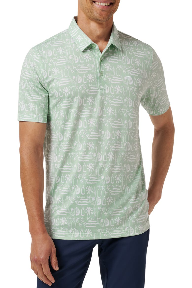 Featherweight Cabana Polo, Main, color, AQUA FOAM