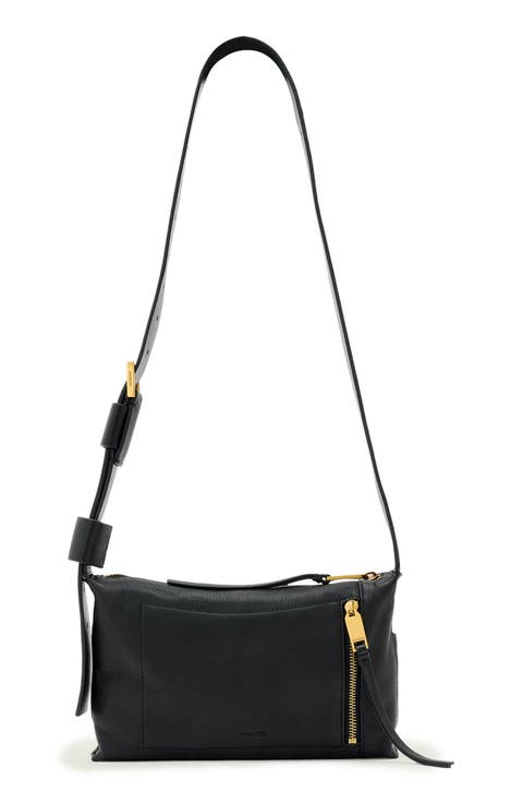 Small Alba Zip Leather Crossbody Bag