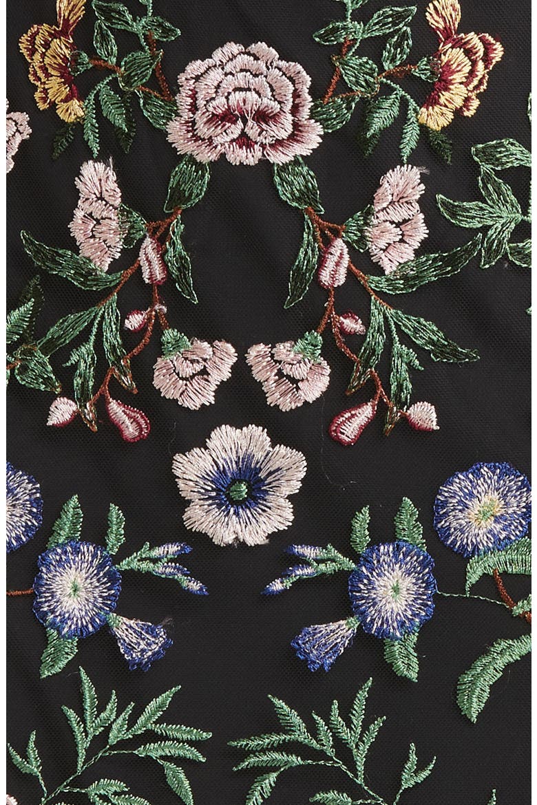 Floral Embroidered Sheath Dress, Alternate, color, BLACK MULTI
