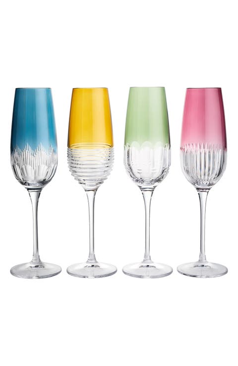 Mixology Mixed Set of 4 Champagne Flutes