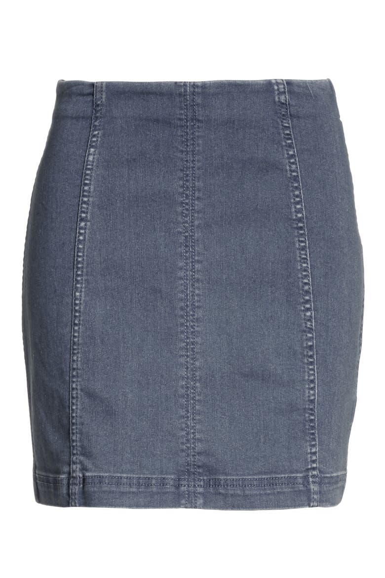 We the Free by Free People Modern Denim Miniskirt, Alternate, color, BLUE