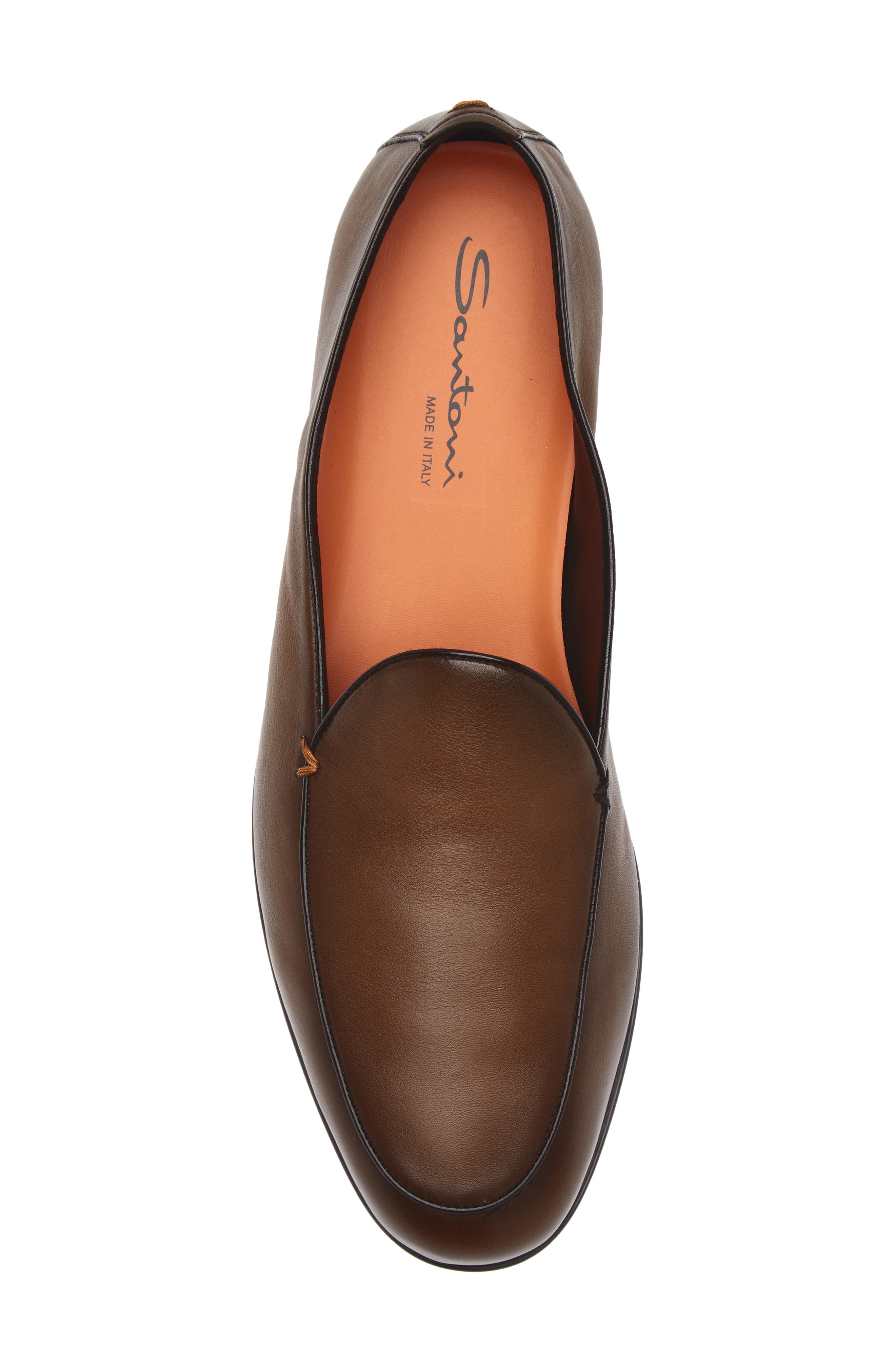 Santoni Vibe Apron Toe Loafer, Alternate, color, Dark Brown