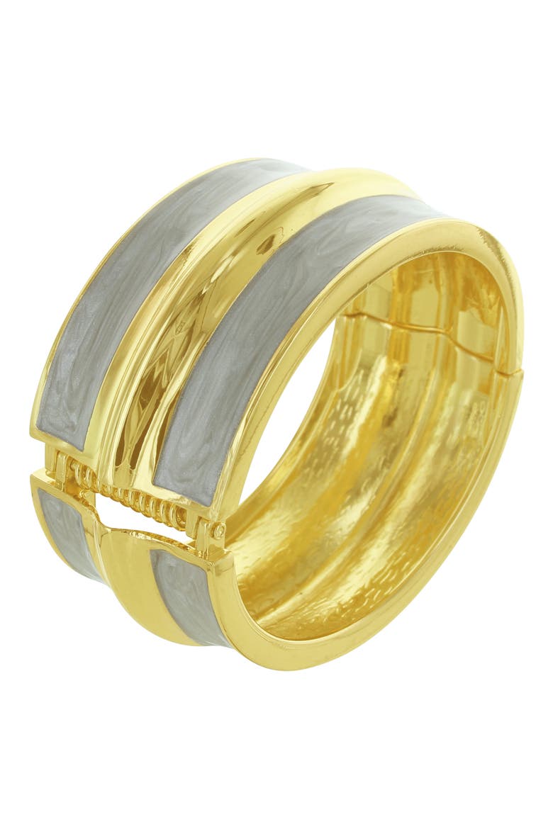 Fifi Enamel Bangle Bracelet, Alternate, color, GOLD / IVORY