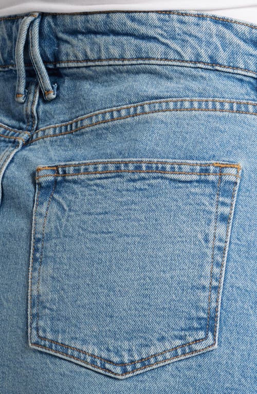 GOOD AMERICAN GOOD AMERICAN GOOD EASE DENIM MIDI SKIRT