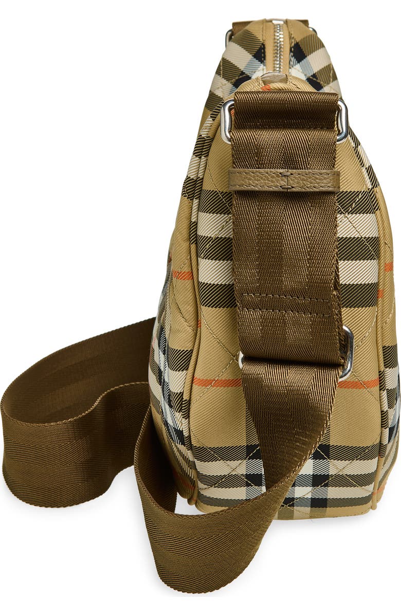 Burberry Horseshoe Quilted Twill Crossbody Bag, Alternate, color, Sand