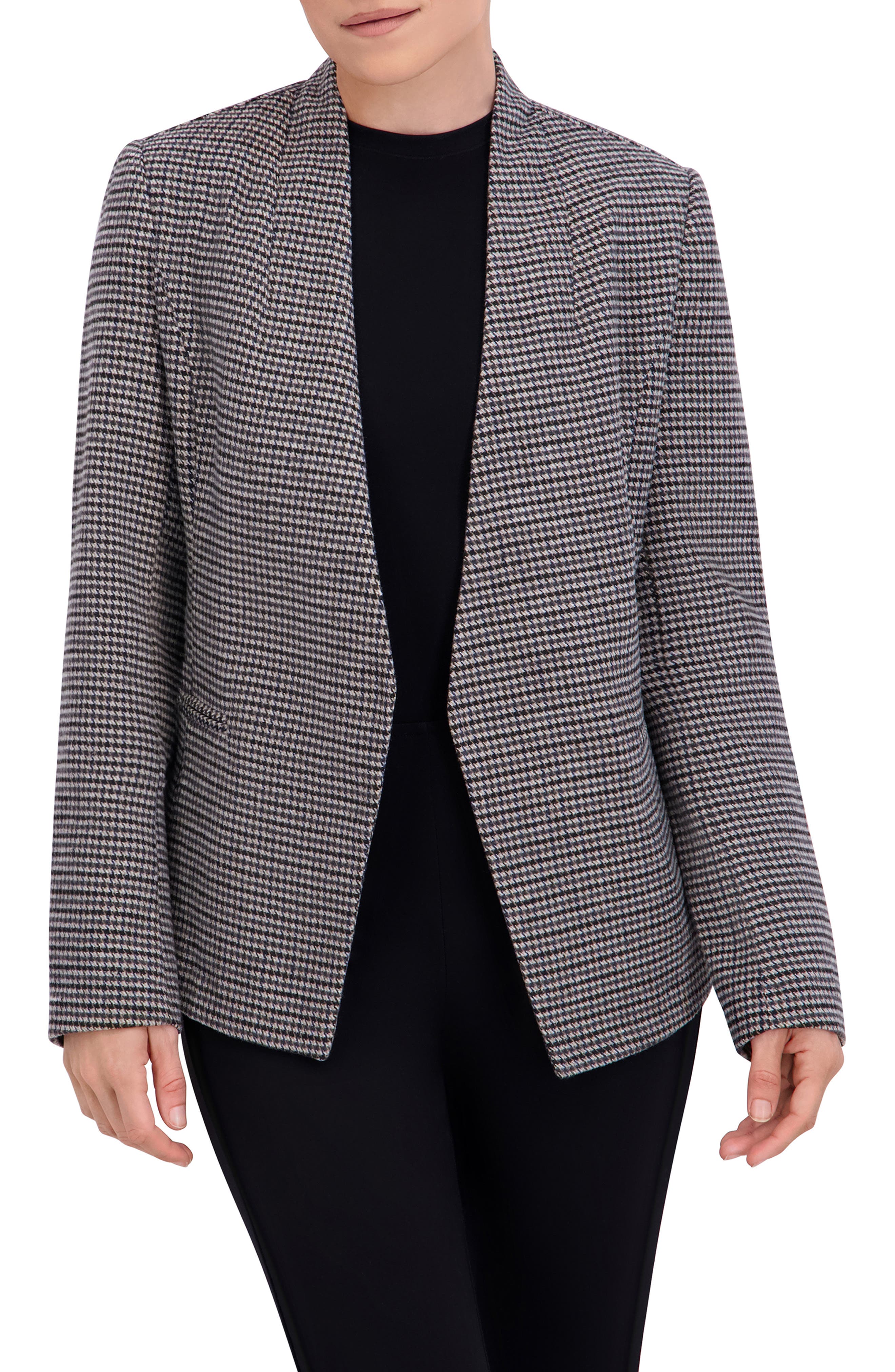 Ookie & Lala Houndstooth Open Front Blazer