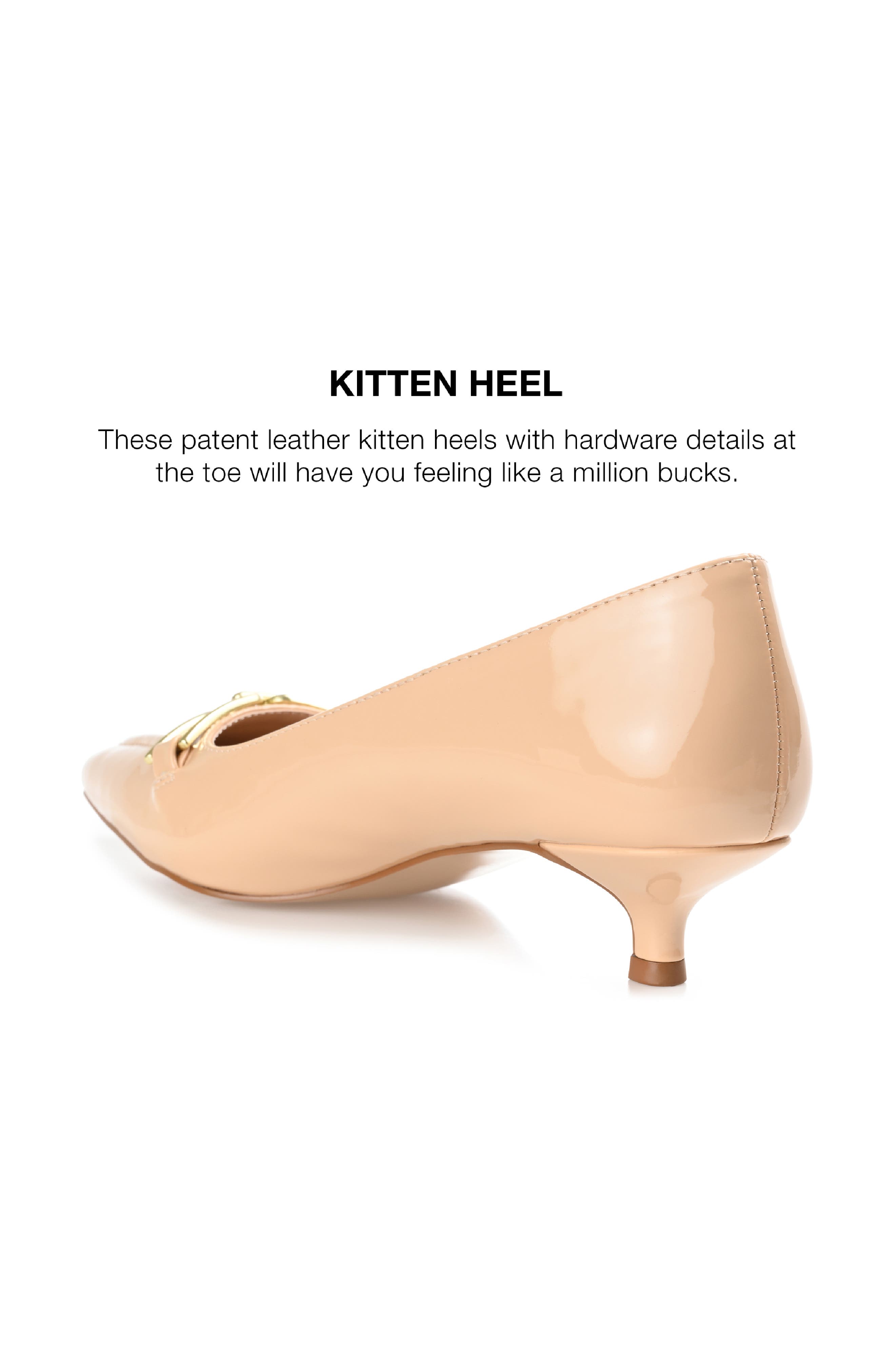 Rumi Metal Bit Kitten Heel Pump, Alternate, color, NUDE