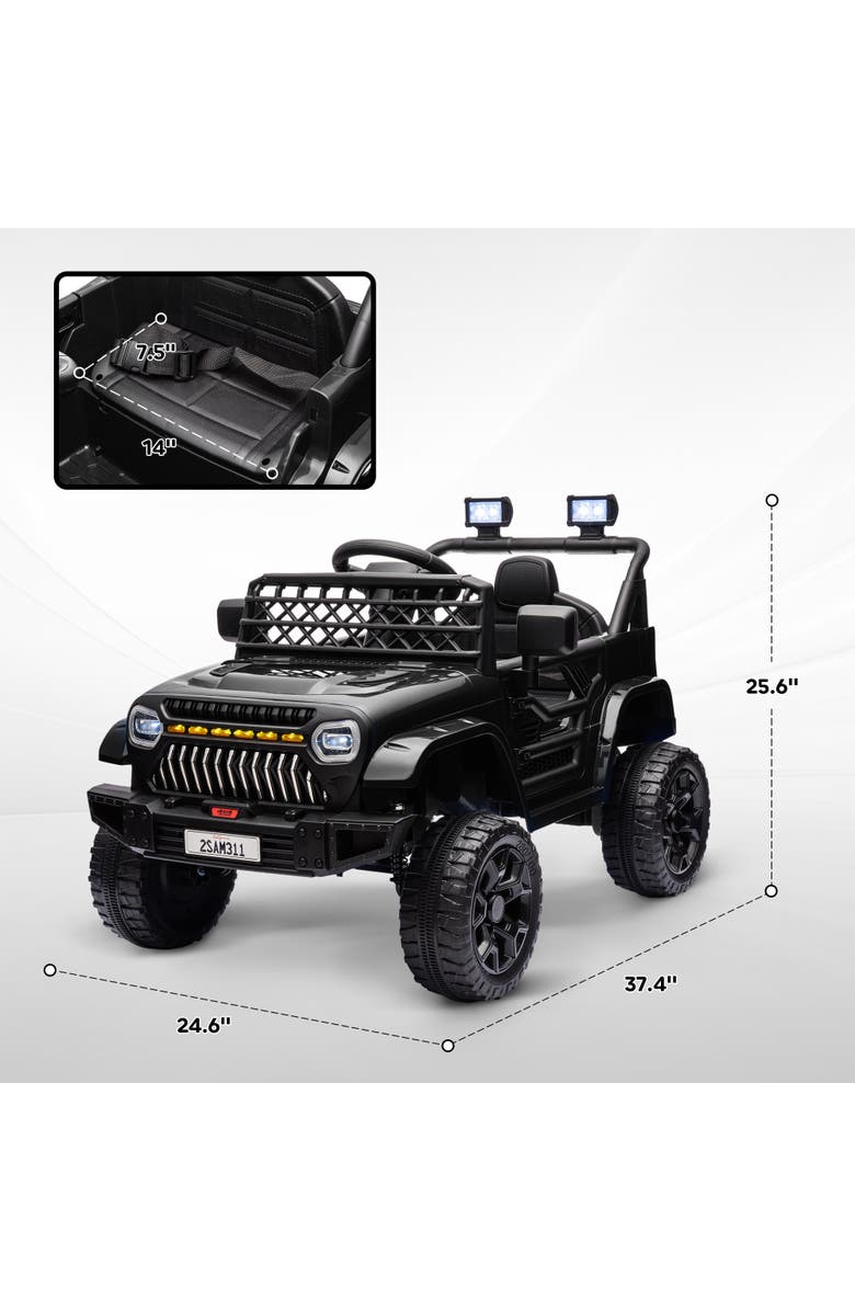 Qaba 12V Kids Ride On Truck w/ Remote, Spring Suspension, 3 Speeds, Alternate, color, Black