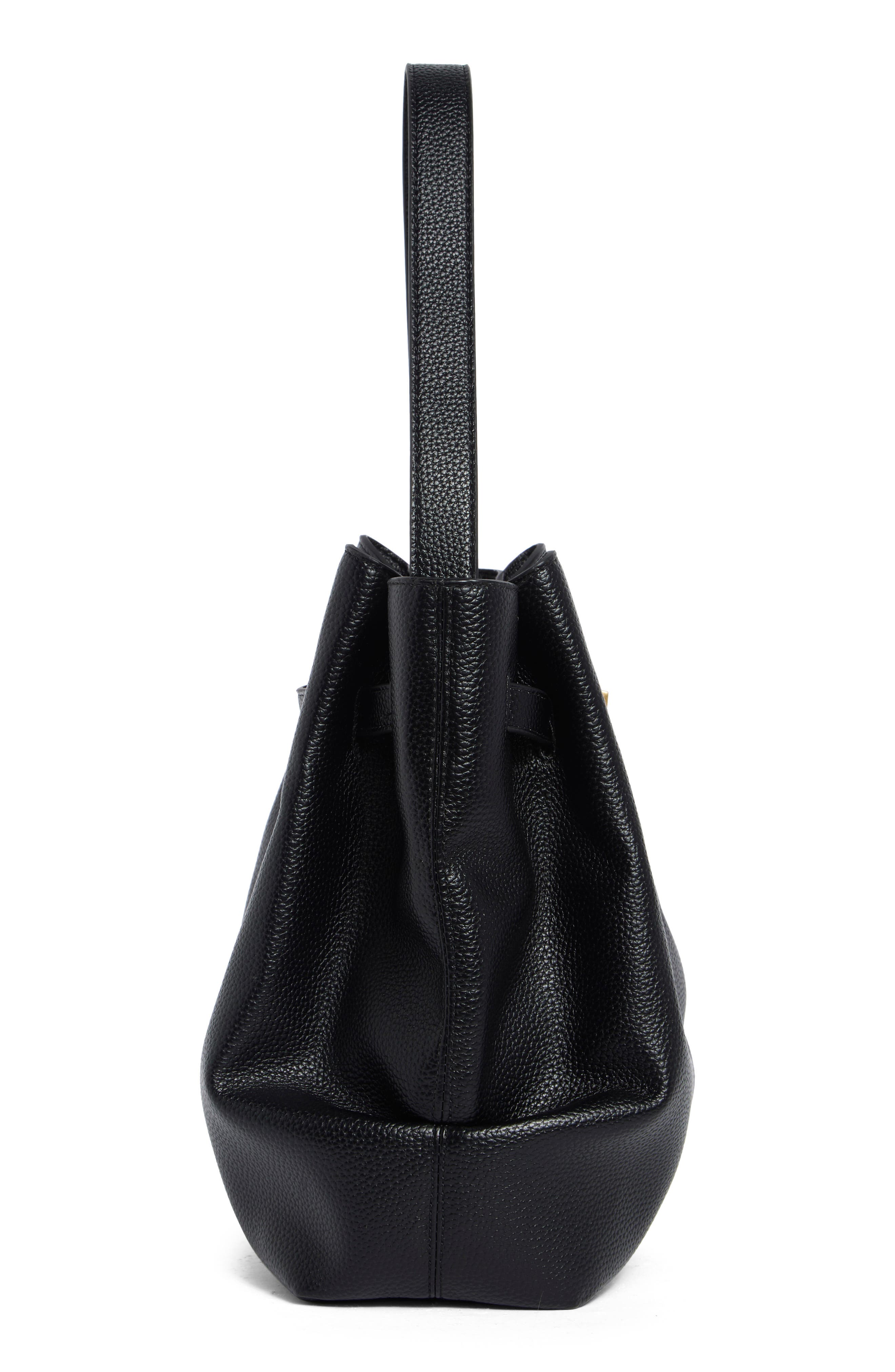 Clara Lock Accent Faux Leather Bucket Shoulder Bag