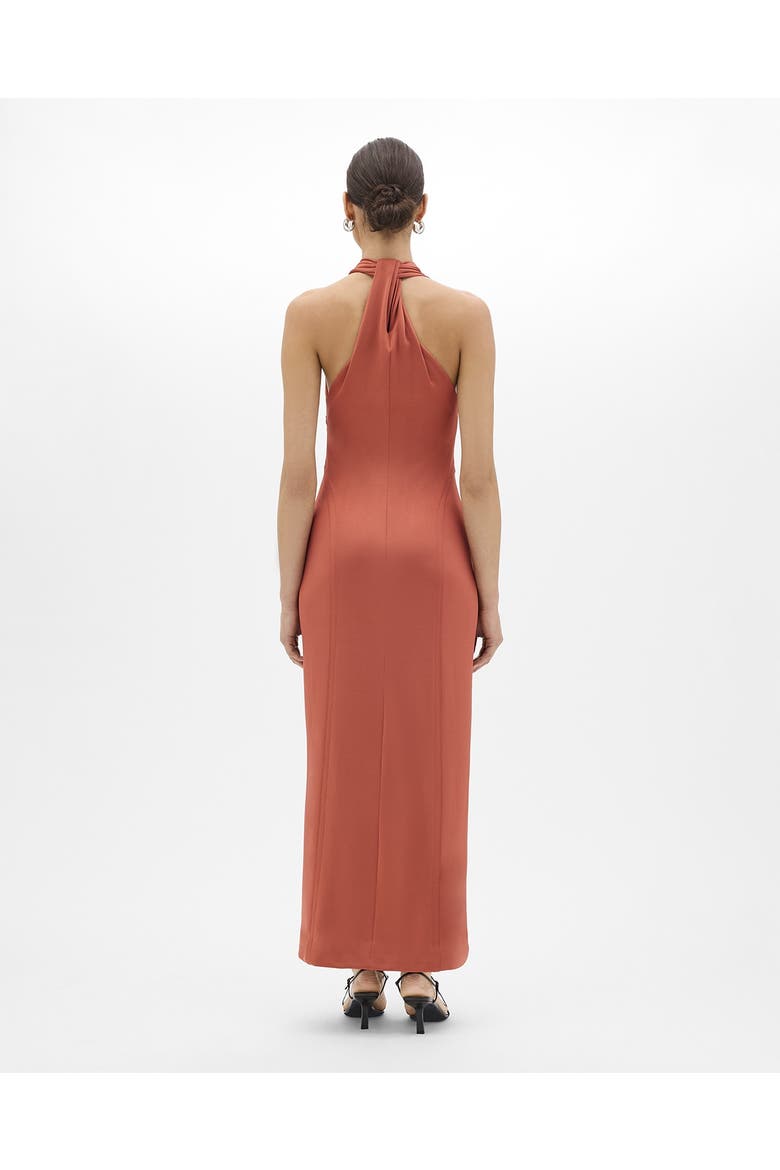 Gathered Halter Dress, Alternate, color, Persimmon