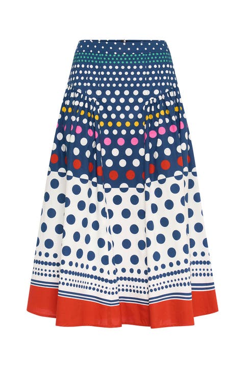 Long Printed Cotton Skirt