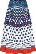 Maison Common Long Printed Cotton Skirt