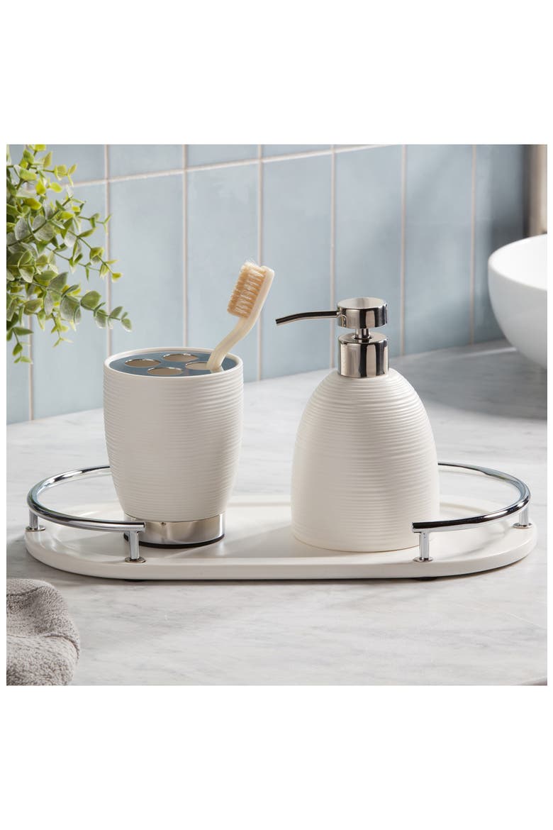 Dubai 3-Piece Ceramic Bathroom Accessory Set, Alternate, color, WHITE