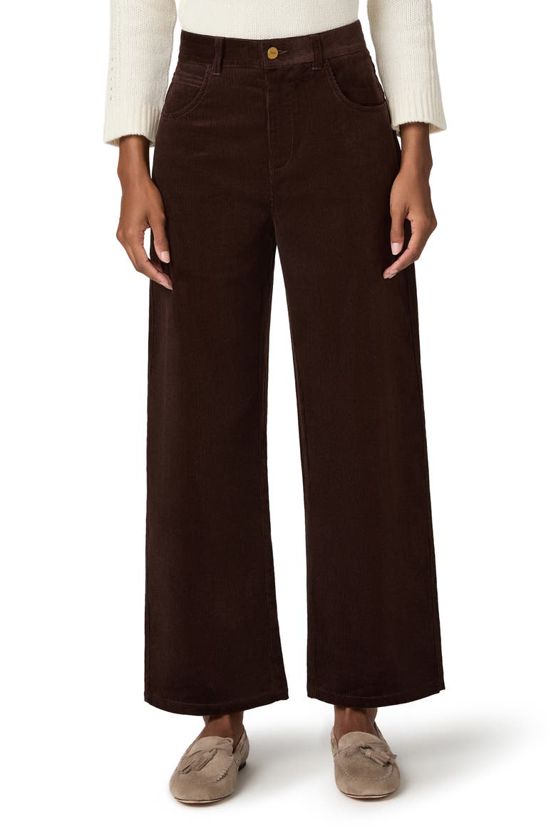 Arellia High Waist Corduroy Ankle Barrel Pants, Main, color, MARULA BROWN
