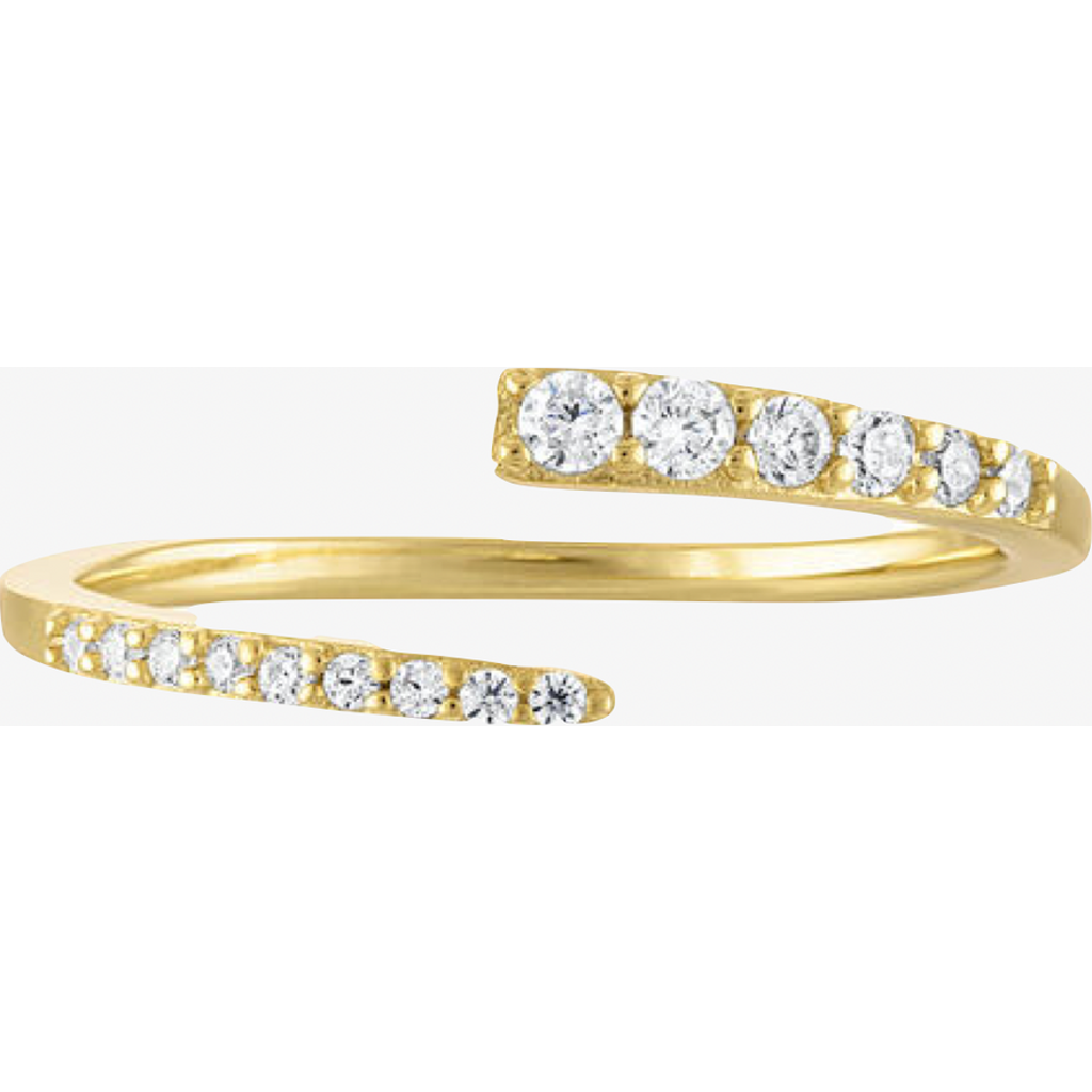 Ben Oni Gold Vermeil Cz Wrap Ring In Gold