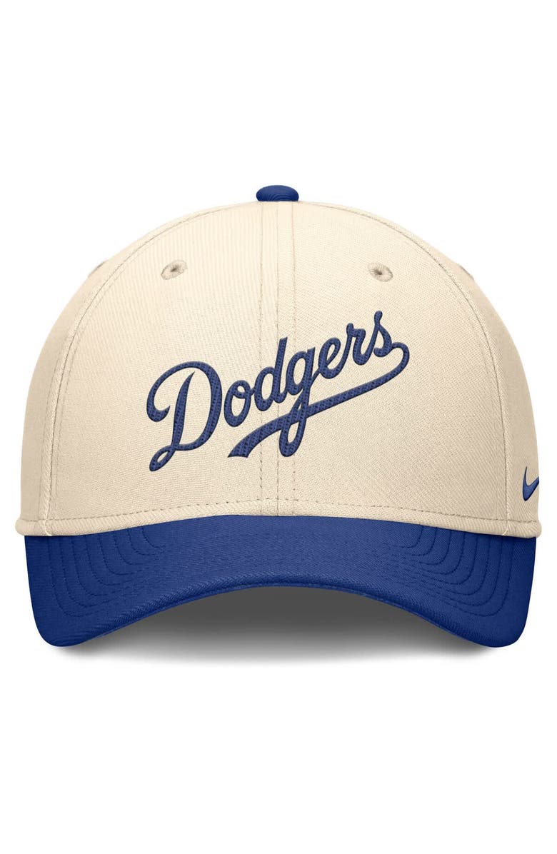 Nike Men's Nike Natural/Royal Los Angeles Dodgers Statement Rise Performance Flex Hat, Alternate, color, 