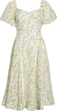ASTR the Label Mayra Puff Sleeve Midi Dress