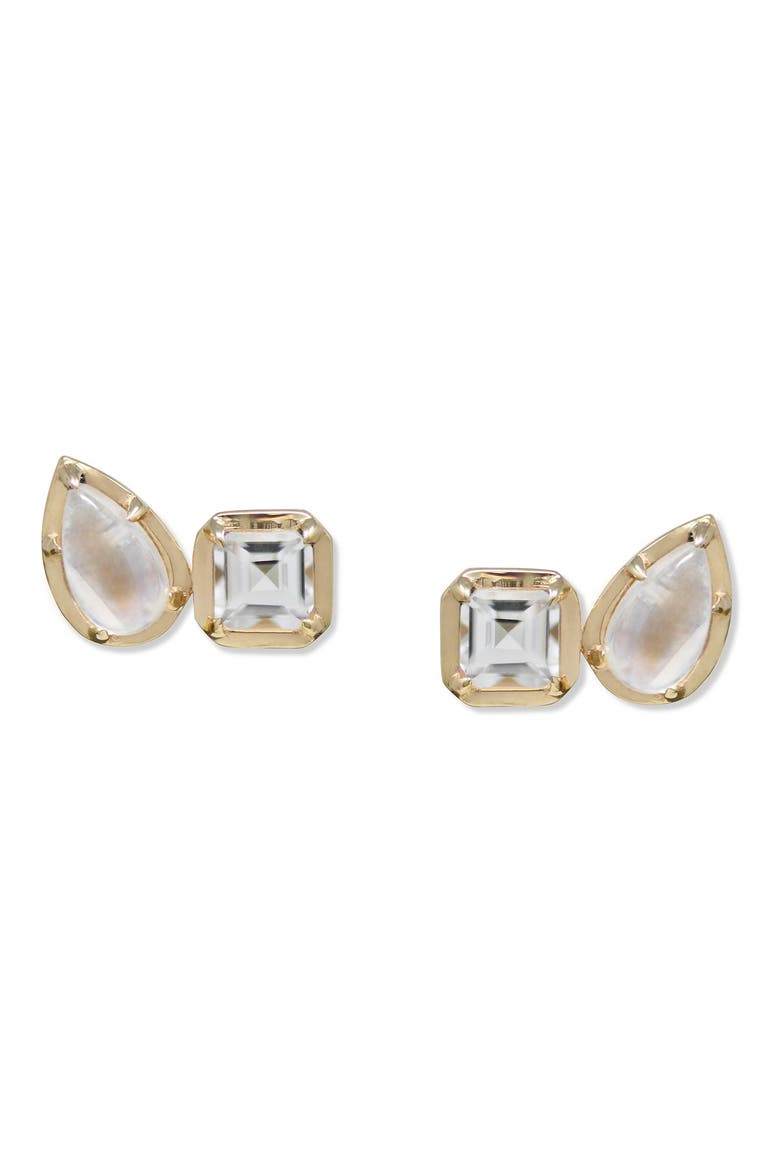 Mélia Toi et Moi Stud Earrings, Main, color, YELLOW GOLD