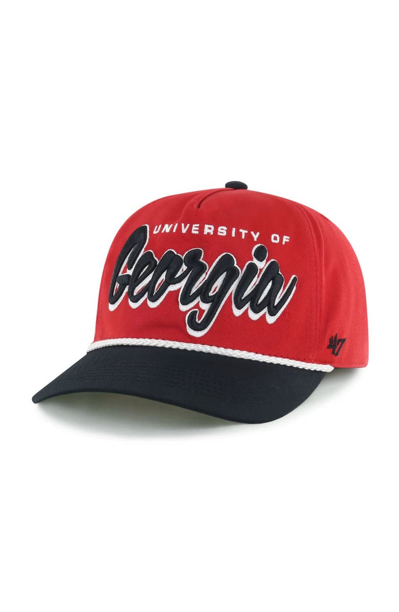 '47 Men's '47 Red Georgia Bulldogs Dropshadow Rope Hitch Adjustable Hat, Alternate, color, 