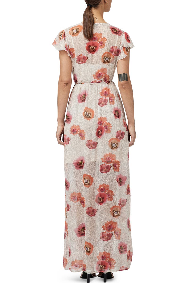 rag & bone Raine Floral Button-Up Silk Blend Maxi Dress, Alternate, color, Ivoryflr