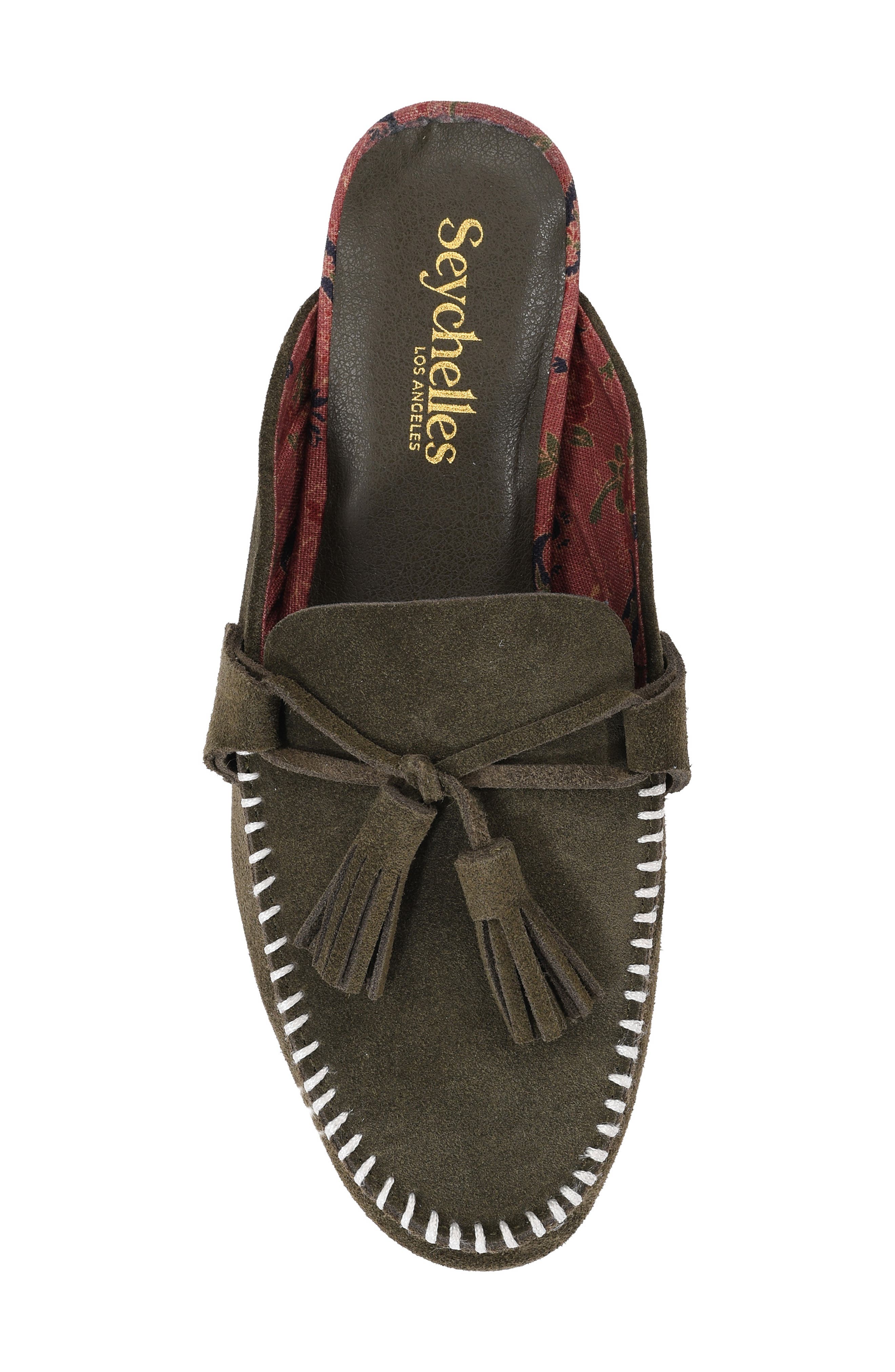 Silverlake Tassel Mule, Alternate, color, OLIVE