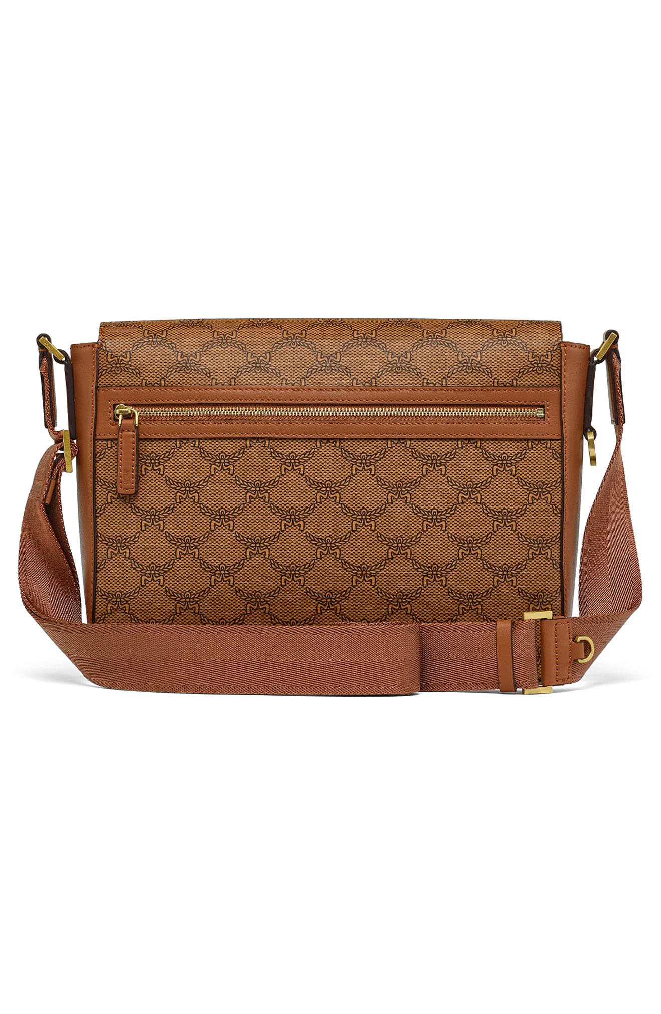 Small Himmel Lauretos Coated Canvas Messenger Bag, Alternate, color, COGNAC