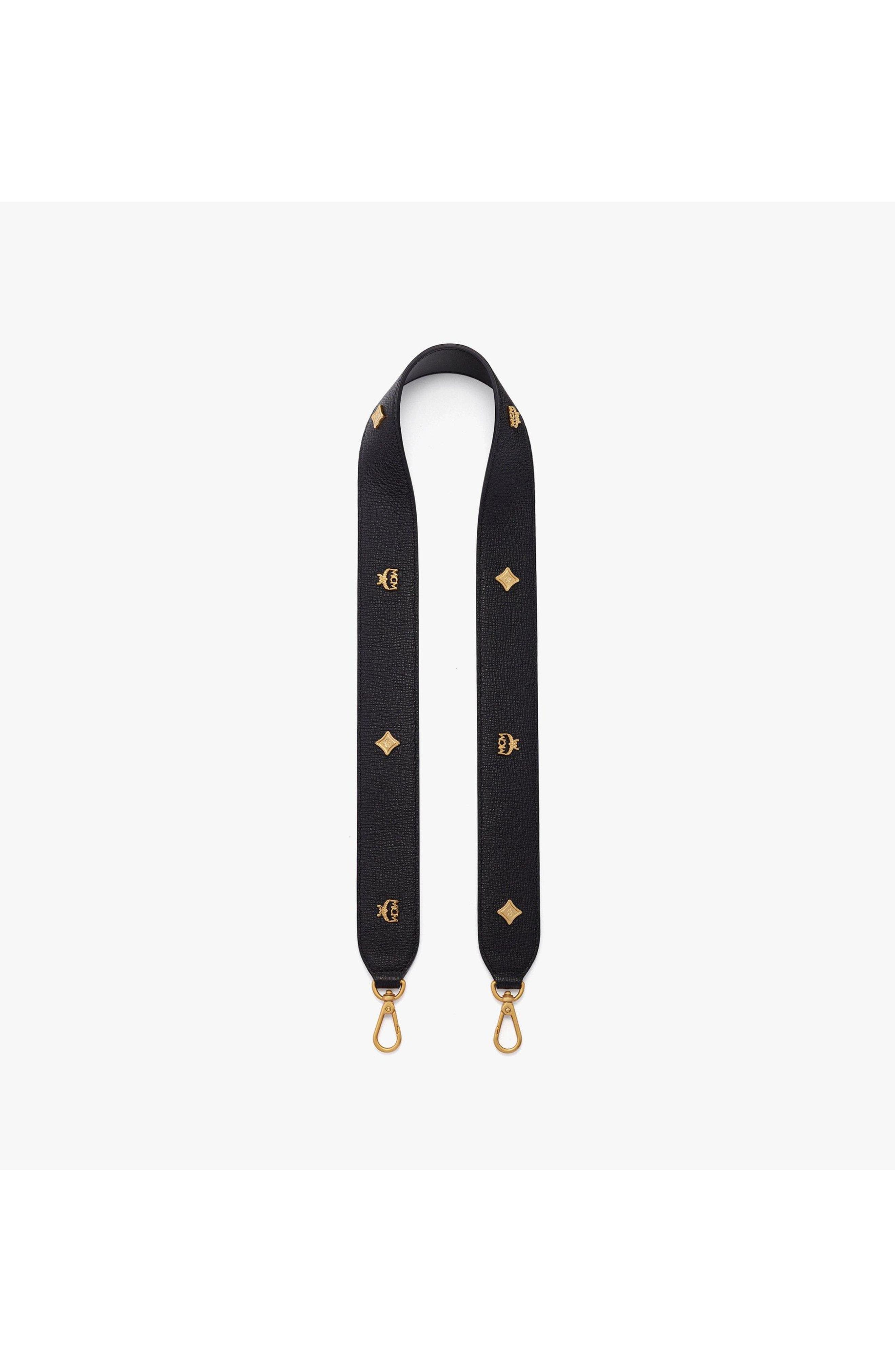 Pina Shoulder Strap in Studded Calfskin, Main, color, Black