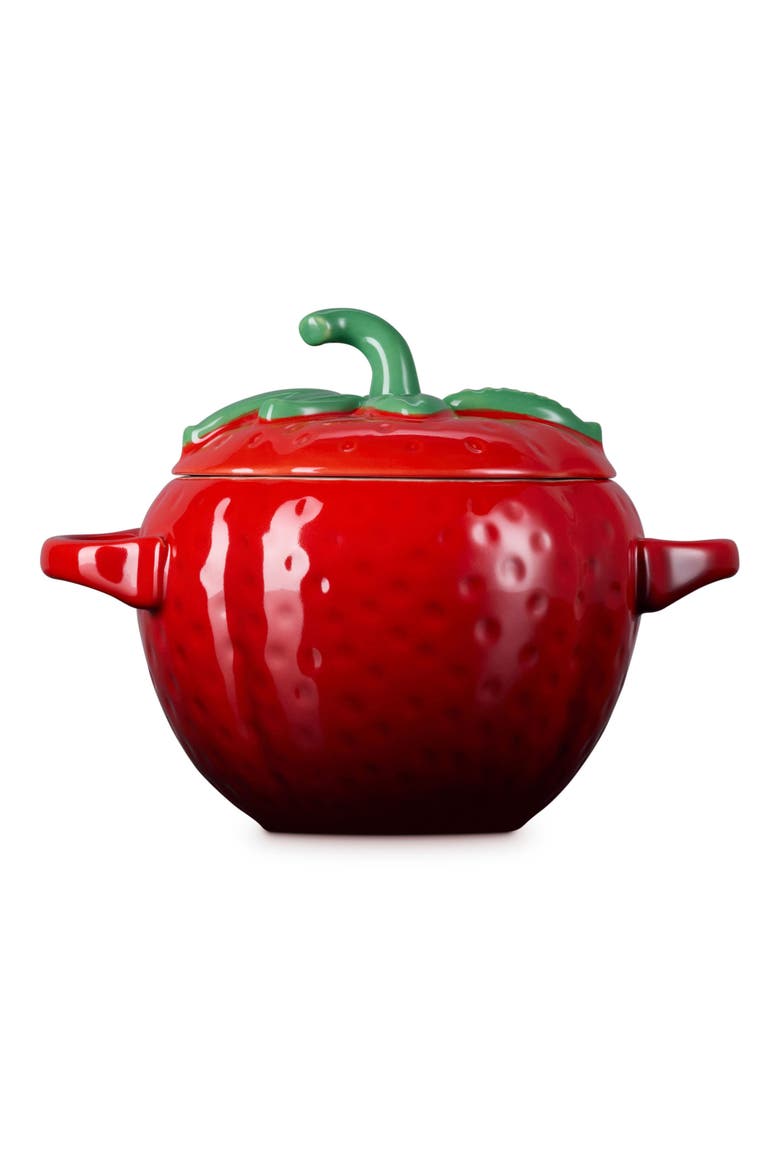 Strawberry Stoneware Mini Cocotte, Alternate, color, CERISE