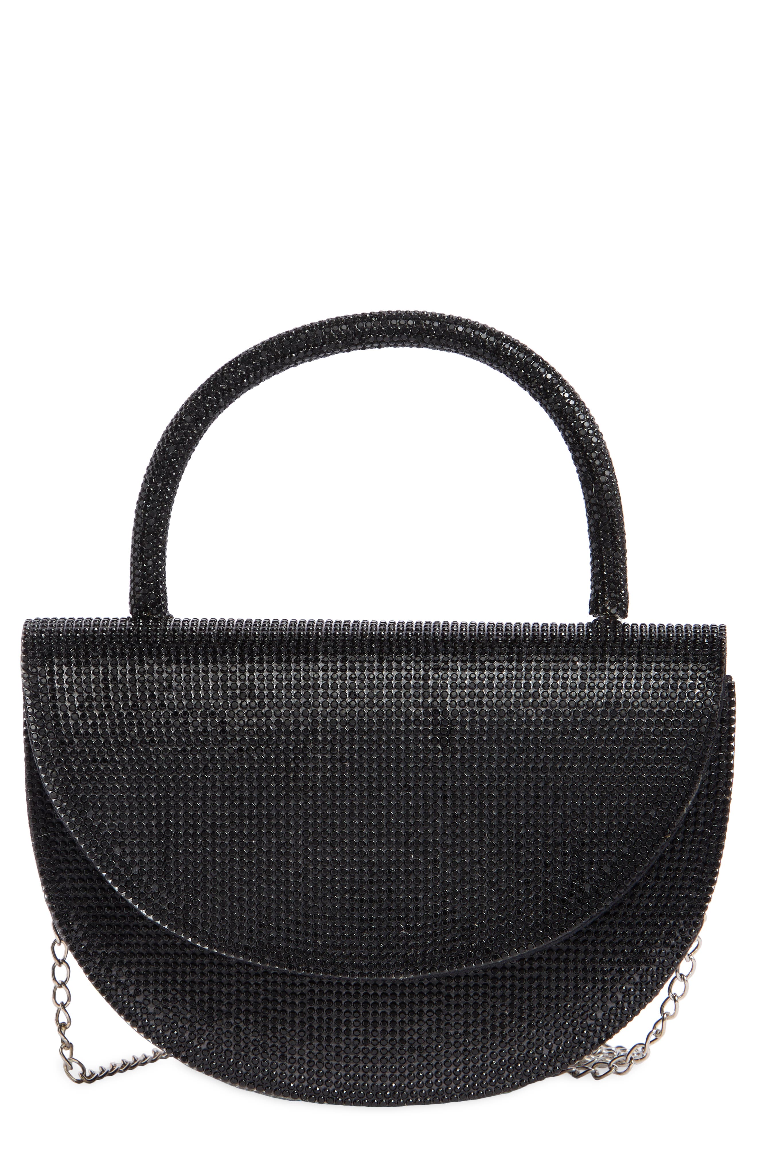 ALESSIA BIANCHI Deco Stone Curve Flap Clutch, Main, color, 