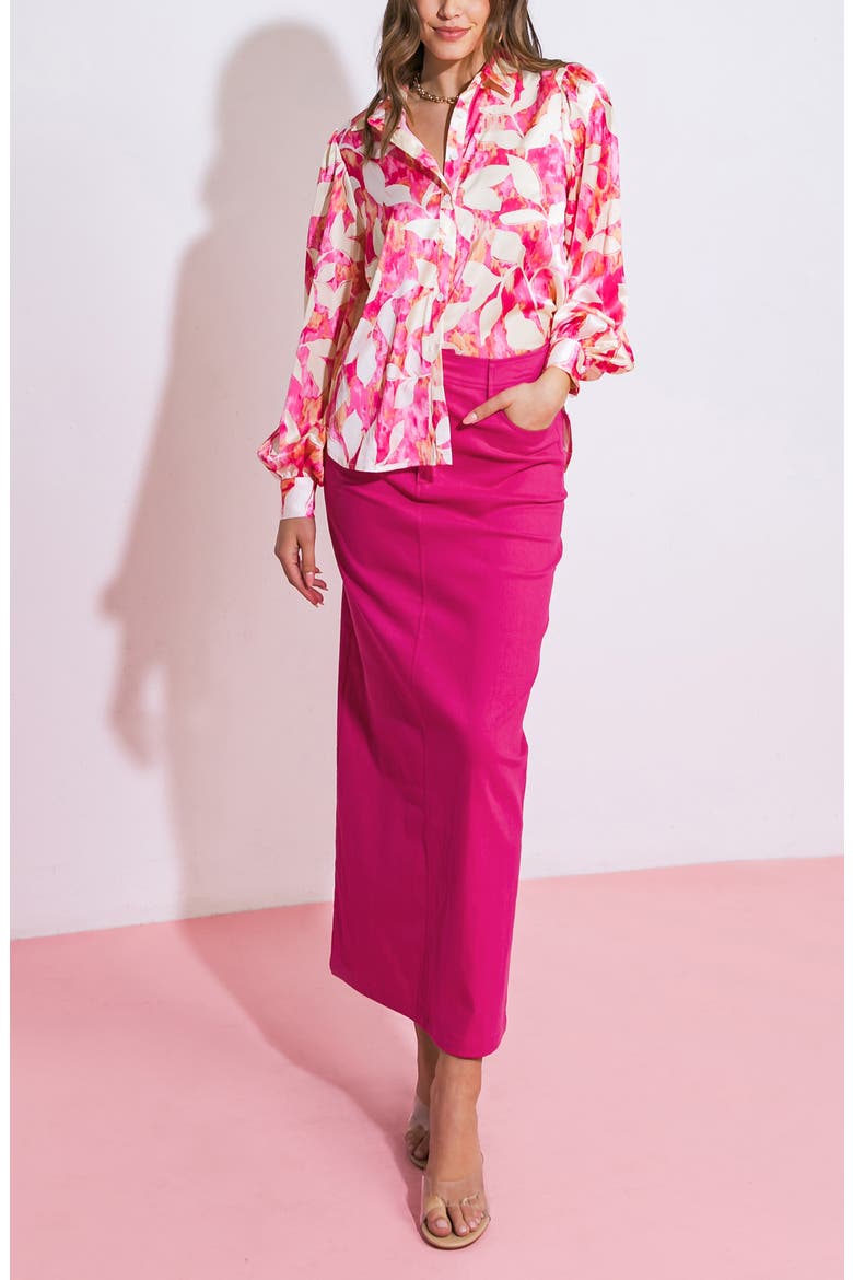 Pencil Midi Skirt, Alternate, color, FUCHSIA